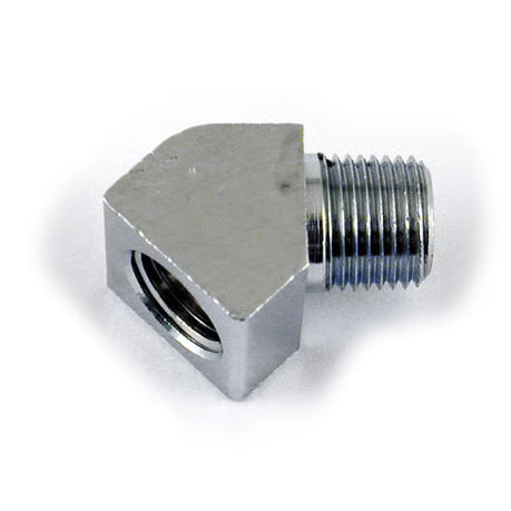 Adapter oil gauge fitting, 45 degrees. 1/8" NPT. Chrome Item No: 901220