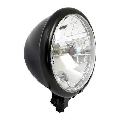 Bates style 5-3/4" prismic H4 headlamp. Black Item No: 901536