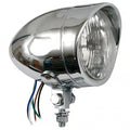 Long bullet 4" H4 headlamp. with visor. Chrome Item No: 901947