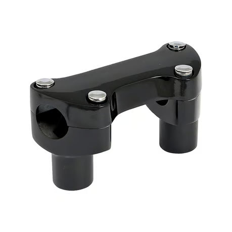2" rise handlebar riser set + top clamp with lip. Black Item No: 904456