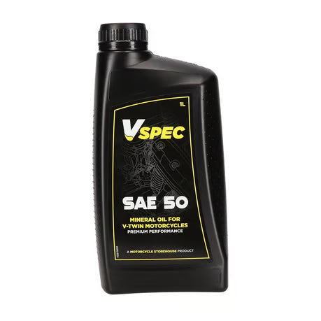 Vspec, SAE 50 (Mineral) motor oil. 1 liter bottle. Item No: 904501