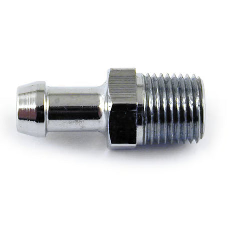 Oil line fitting, straight. 1/8 NPT to 3/16". Chrome Item No: 904556