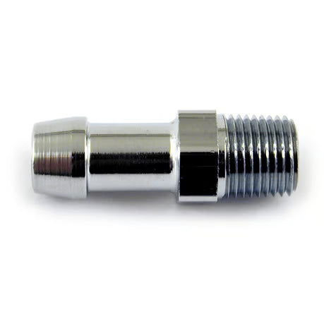 Oil line fitting, straight. 1/8 NPT to 5/16". chrome Item No: 904557