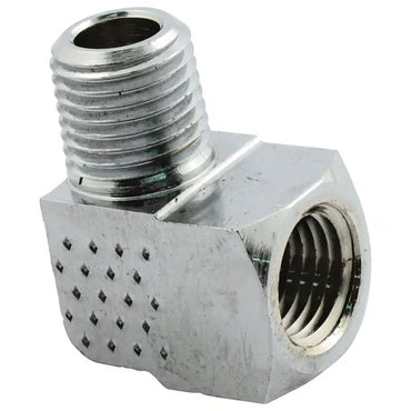 90° Olieslange Adapter / Vinkelstykke (1/4" NPT Han til Hun) – Krom