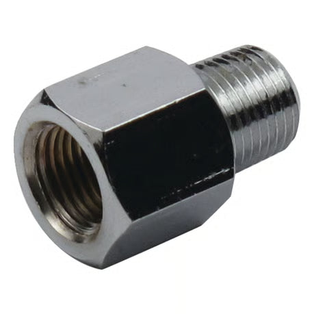 Adapter fitting, straight. 1/8" NPT to 1/8". Chrome Item No: 905385