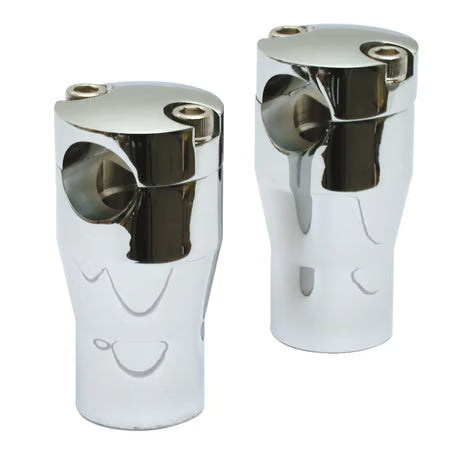 Early style risers. 3" rise. Chrome Item No: 905780