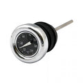 Oil tank dipstick with temperature gauge. Chrome black face Item No: 907077