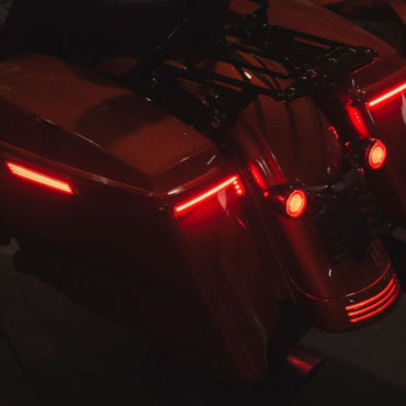 Custom Dynamics BAGZ™ LED-taskelys med blinklys, rød
