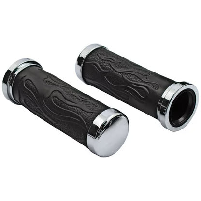 Highway Hawk Flamed Aluminium & Gummi Håndtag til 1" Styr (125mm)