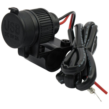 MCS USB-oplader til styr med dobbelt USB-port