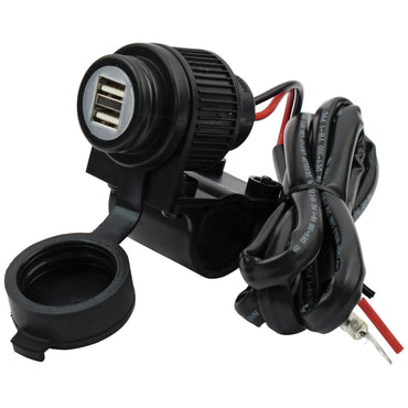 MCS USB-oplader til styr med dobbelt USB-port