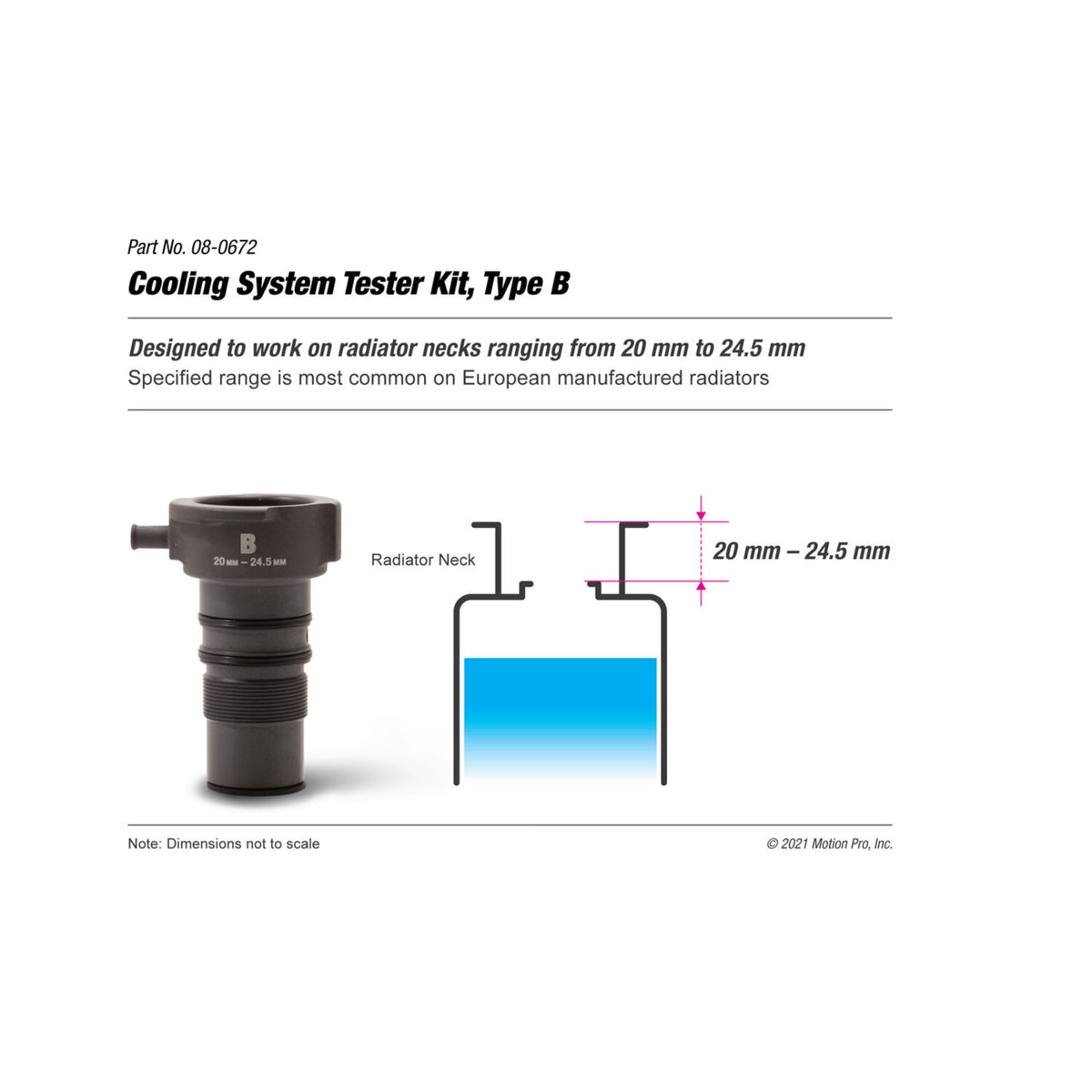 Motion Pro type B-adapter til kølesystemtester