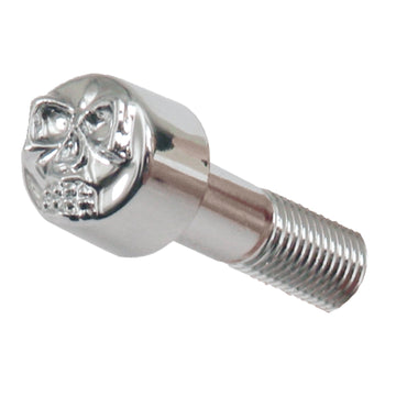 Forkromet boltdæksel med kraniemotiv, 1/4"