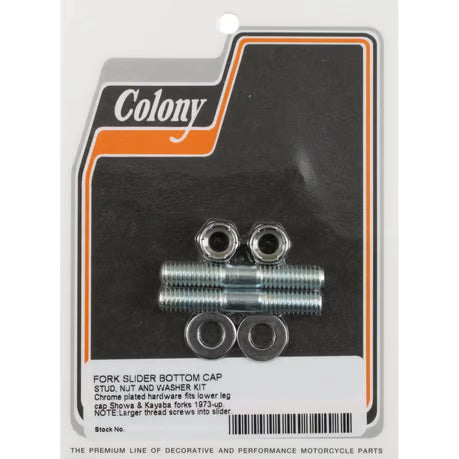 Colony, fork axle cap stud set. Hex Item No: 945998
