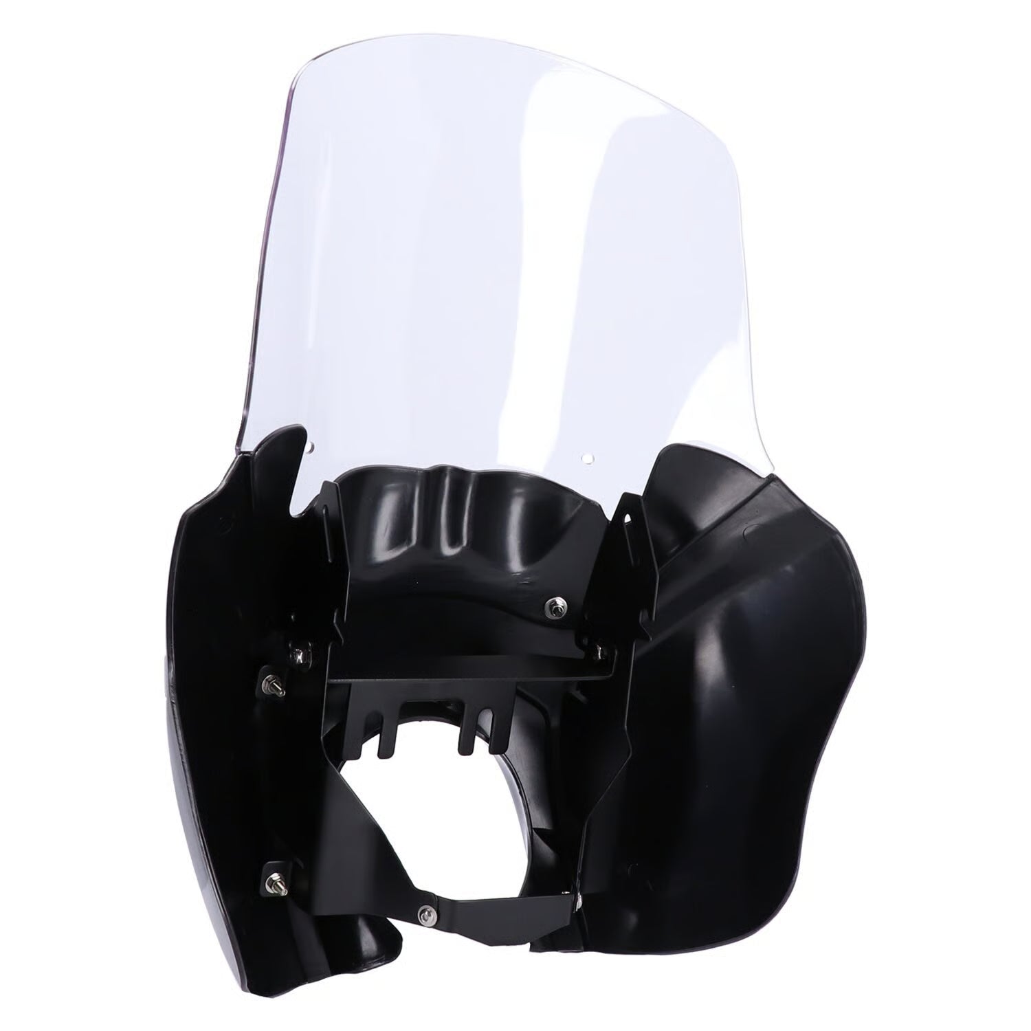Headlamp fairing. Gloss black. Clear windshield Item No: 947446