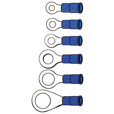Blå PVC-ringkabelsko 3,5 mm – 100 stk.