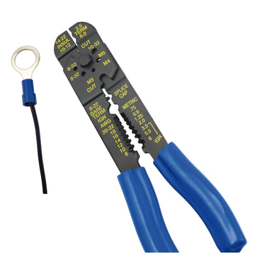 Blå ringterminal med PVC-isolering, 9,52 mm