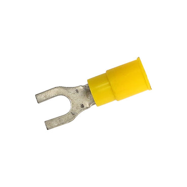 Gule PVC-kabelsko med 4,8 mm fladstik, 50 stk.