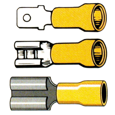 Gul 1/4″ han-crimpterminal, uisoleret – Standard