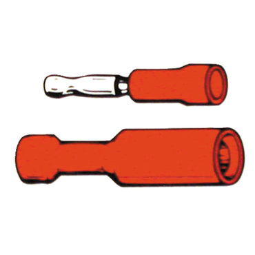 Røde han-kuglestik med PVC-isolering, 25 stk.