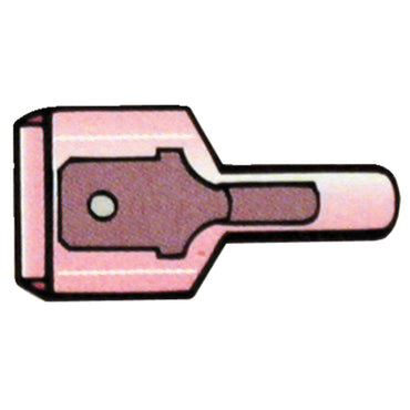 Rødt isoleret fladstik, han, 1/4″ – 100 stk.