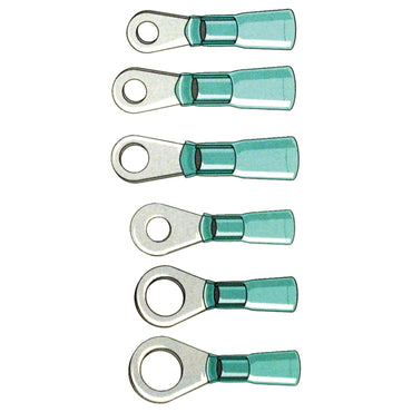 Standard ringterminal #6, 3,5 mm, blå