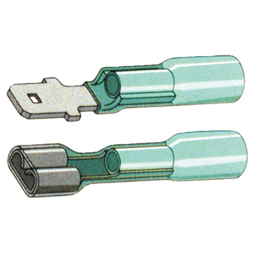 Standard isolerede slide-on terminaler 1/4" – blå, 25 stk.