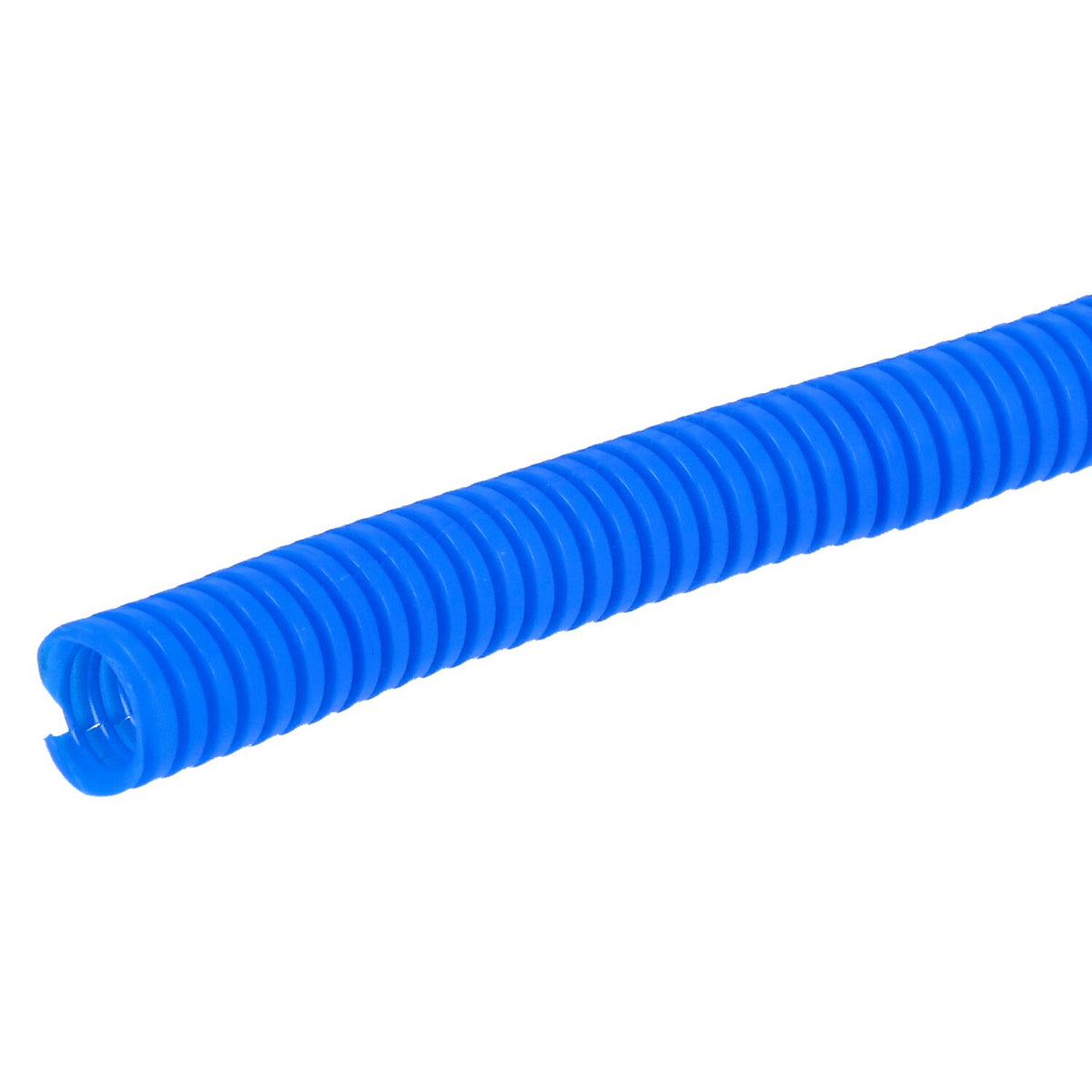 Blå PVC-kabelstrømpe med split, 12 ft