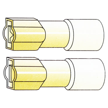 Gul 1/4" isoleret hanstik med krympeslange