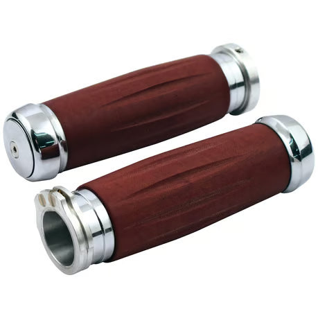 Riverside, Bakelite® retro handlebar grip set. Chrome Item No: 954000