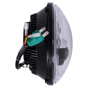 7" LED Forlygte til MC med Halo-ring (Sort)