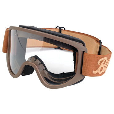 Biltwell Moto 2.0 Script goggles, chocolate