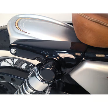 Cult-Werk Short Fender Strut Covers (Blank sort) – Premium Custom-finish til Harley-Davidson Sportster