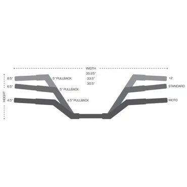 Trask 1.25" V-Line Custom Styr – Standard Højde (Krom)