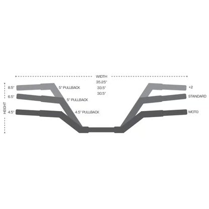 Trask 1.25" V-Line Custom Styr – Standard Højde (Krom)