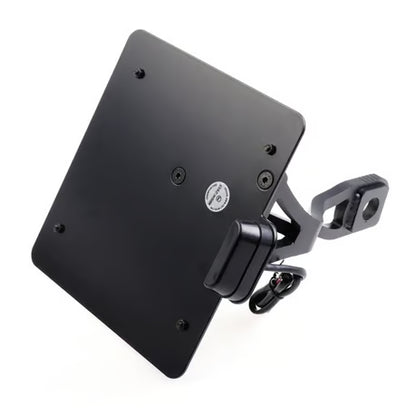 Cult-Werk, side mount license plate bracket black. DE Item No: 964987