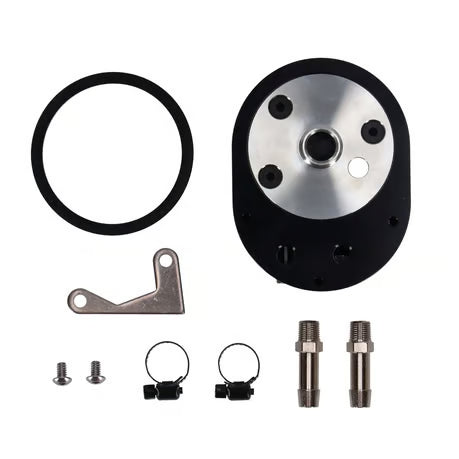 Jagg, offset oil filter adapter with VRP. Black Item No: 970733