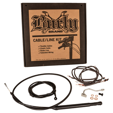 Burly kabel- og ledningssæt til 14" Apehanger, sort