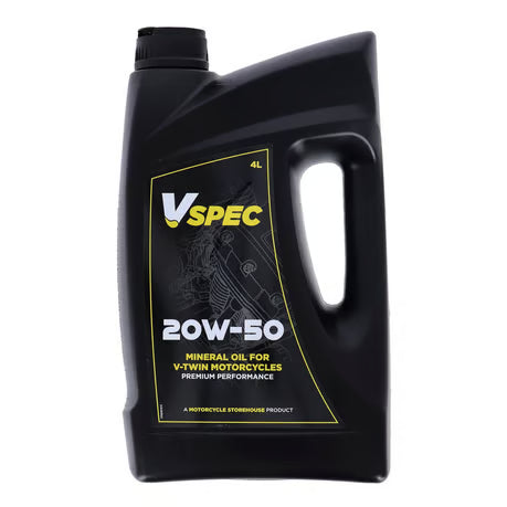 Vspec, 20W50 (mineral) motor oil. 4 liter bottle Item No: 975486