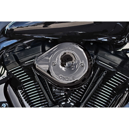 S&S Stealth dråbeformet luftfilterdæksel, Lava Chrome