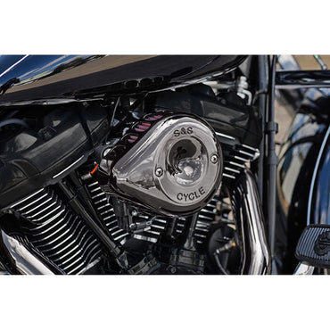 S&S Stealth Mini Teardrop luftfilterdæksel – Lava Chrome