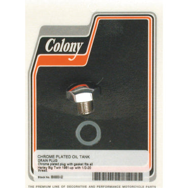 Colony olieaftapningsskrue 1/2"-20, krom