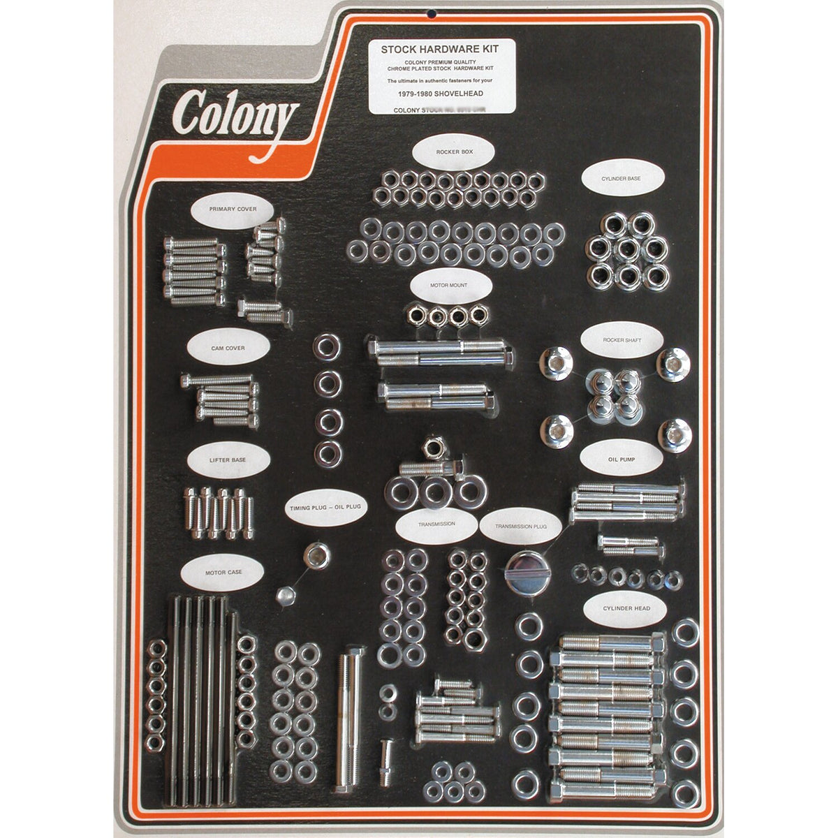Colony motorskruesæt, krom, OEM-stil