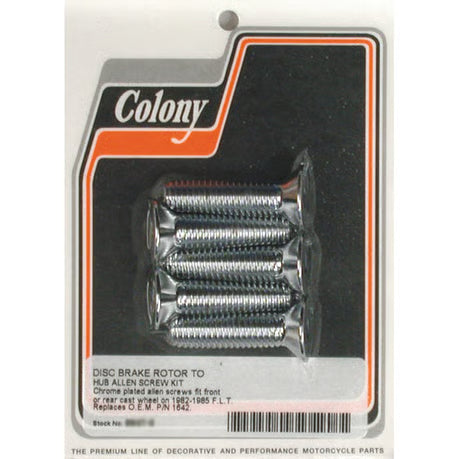 Colony, rear brake rotor bolt kit. Chrome Item No: 989927