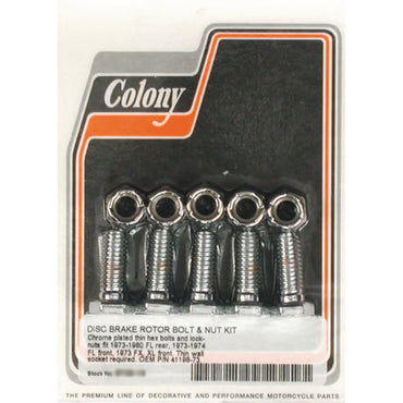 Colony Original-Replika Bremseskive Boltsæt (Krom Hex) til Vintage Harley-Davidson