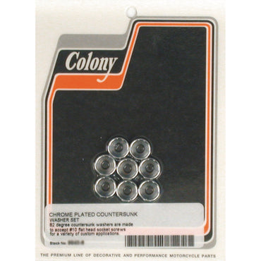 Colony undersænkede planskiver #10, krom – 8 stk.