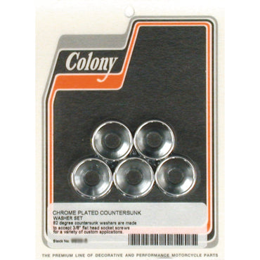 Colony forsænkede fladskiver 3/8" – krom