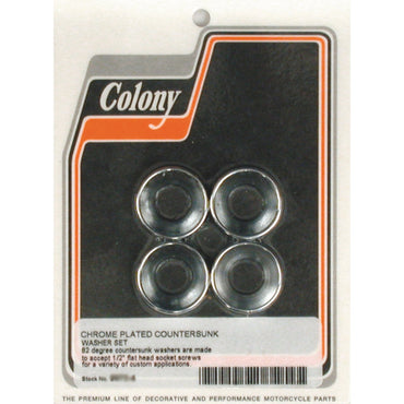 Colony undersænkede fladskiver 1/2" – krom