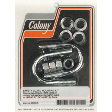 Colony U-bolt monteringssæt til motorbøjle, krom