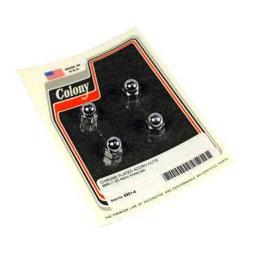 Colony acorn-møtrikker, forkromet M8 (1,25), 4 stk.